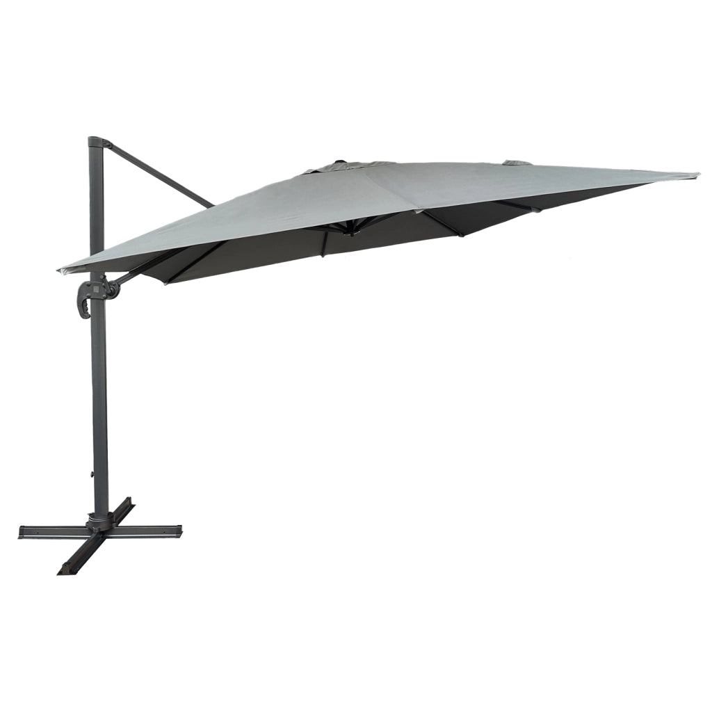 Ombrello offset MOLOKAI quadrato 3x3m grigio + copertura