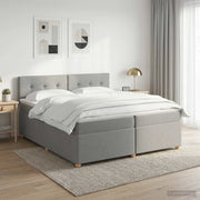 Letto box spring con materasso Grigio Chiaro 200 x 200 cm 3451035