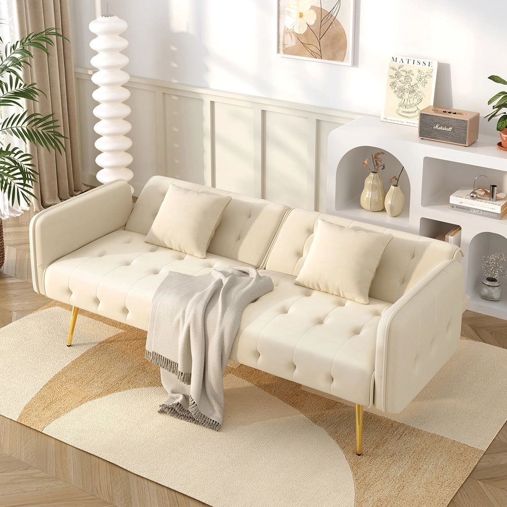 Divano letto 2 posti - Xylo - Regolabile in velluto 180x190 cm