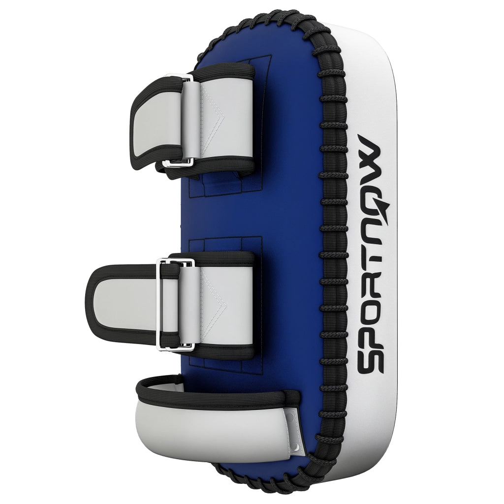 Colpitore Boxe Imbottito per Braccio, Pao Muay Thai in PU e EPE con Cinghie e Maniglia, 38x20x18 cm, Blu