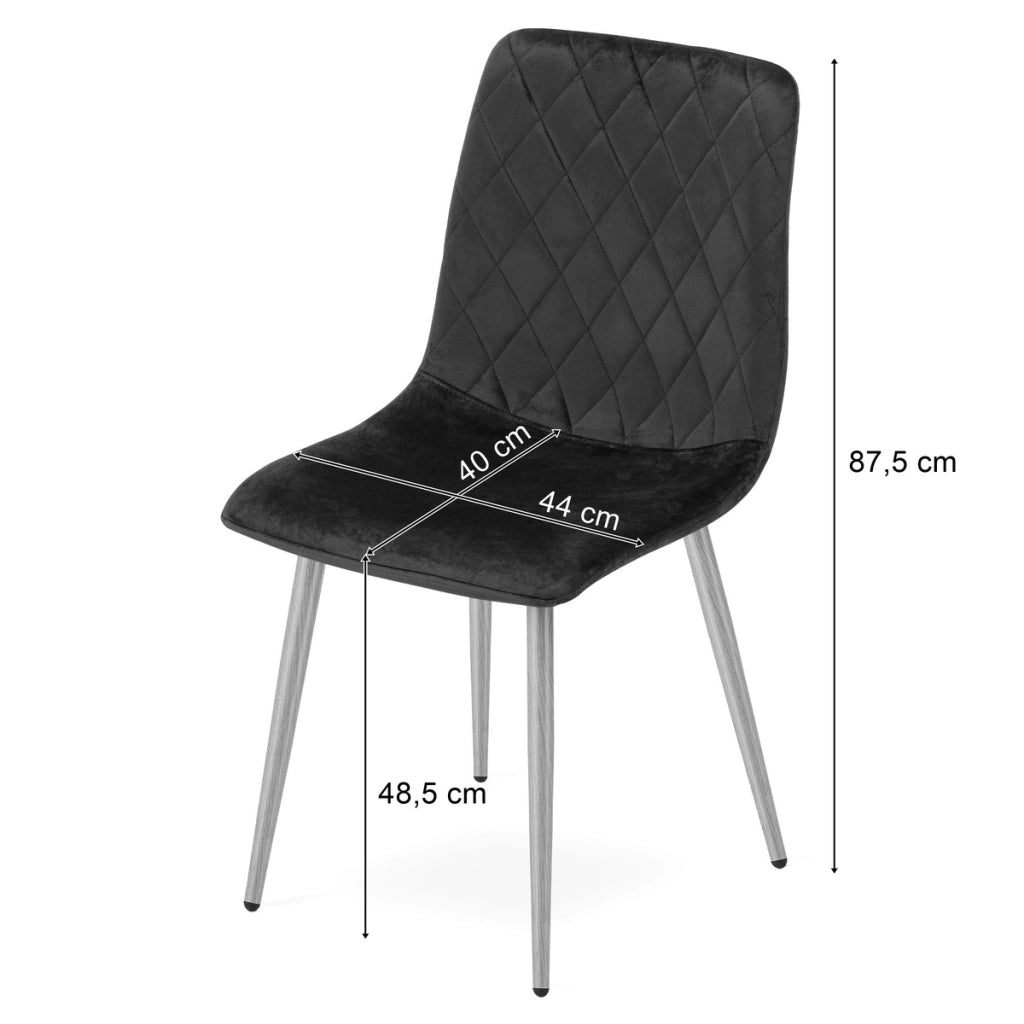 Sedia Turin in velluto verde scuro con gambe effetto legno