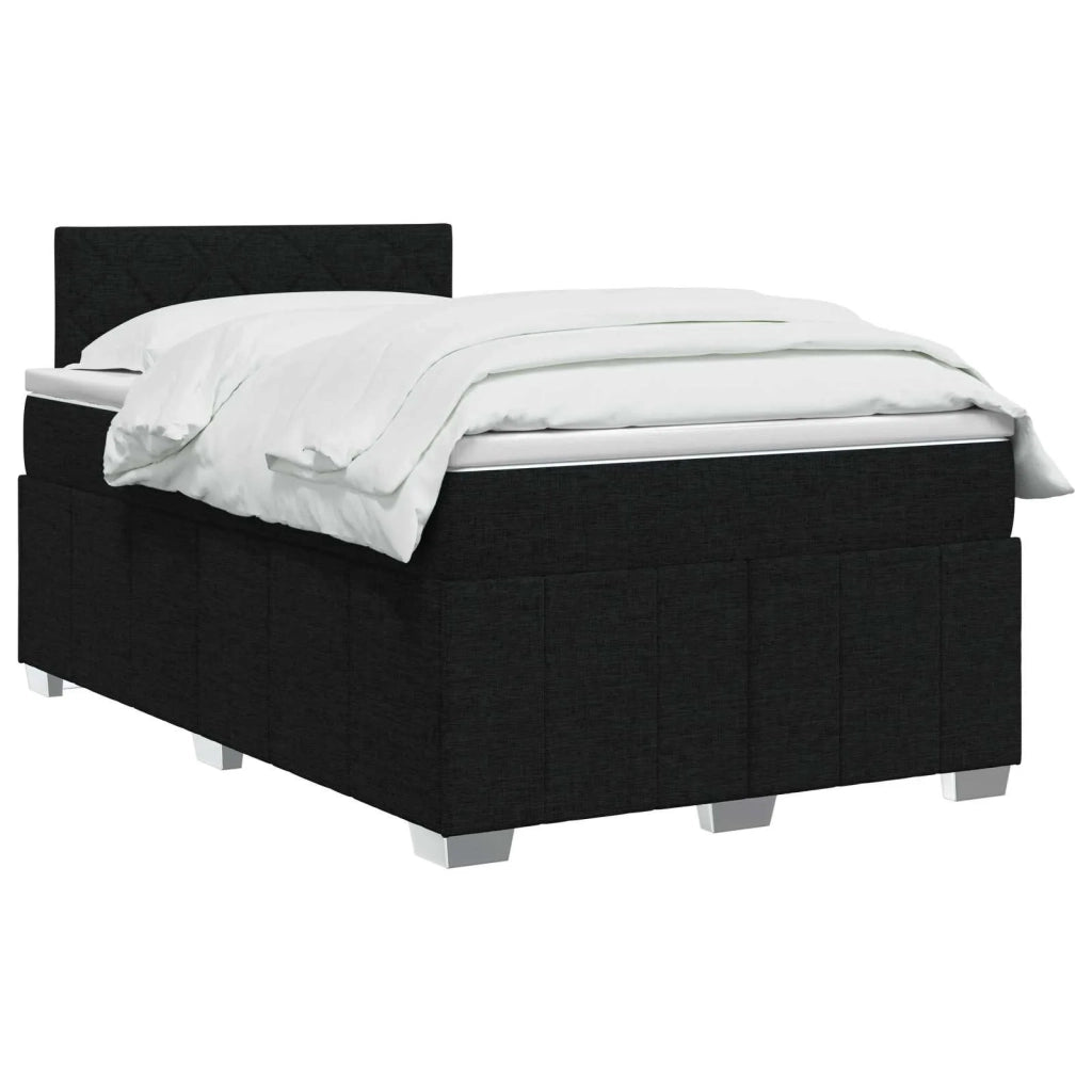 Letto box spring con materasso Nero 120 x 200 cm Tessuto 3452658
