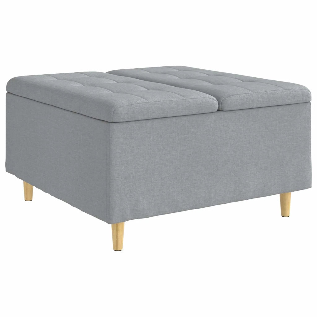 Pouf contenitore Grigio chiaro 80 x 80 x 45 cm Tessuto 876833