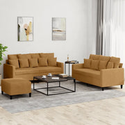Set di Divani 3 pz con Cuscini Marrone in Velluto 3201717