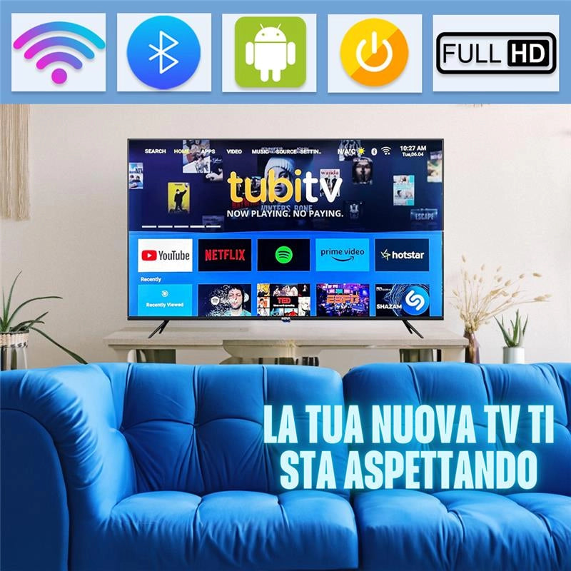 NOVA SMART TV PANEL CLASS A 43 Q-LED CON BLUETOOTH ANDROID 14 USB SUPPORT