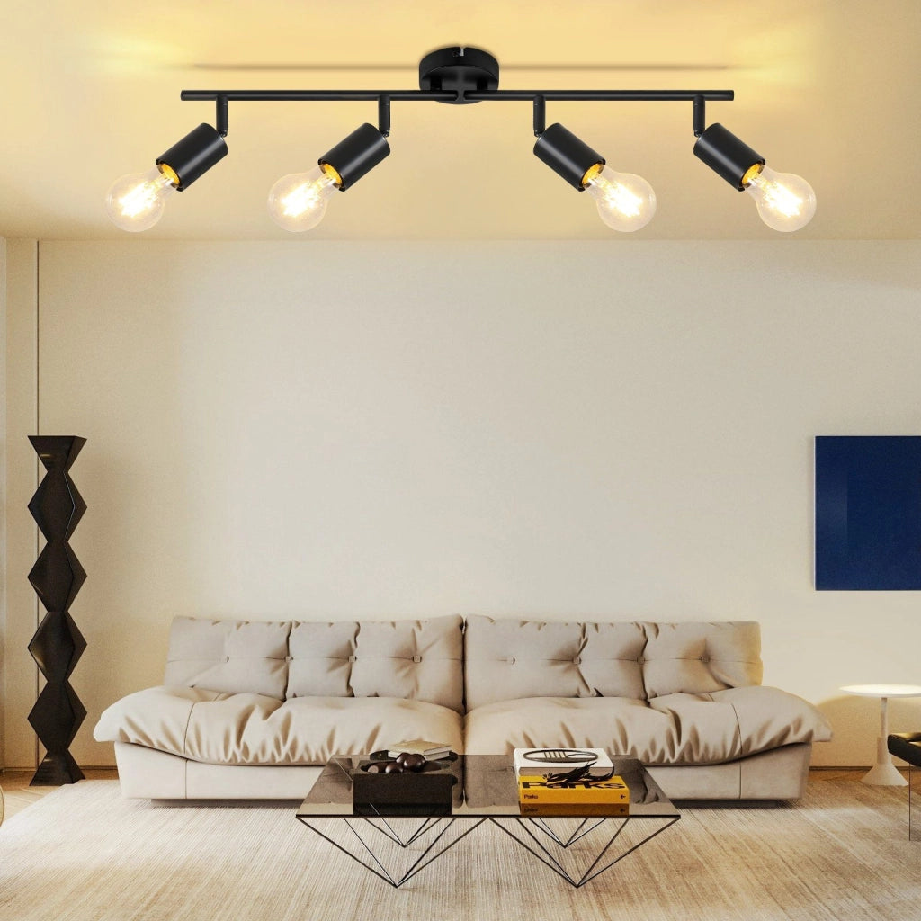 ZMH Faretto da soffitto neri E27 orientabili 350° vintage per camera letto