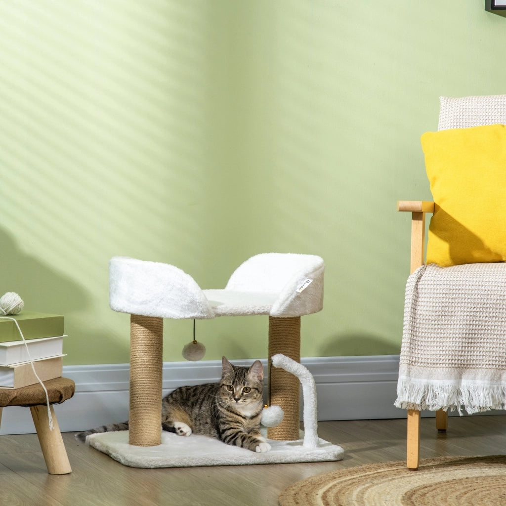 Tiragraffi per gatti con gioco ¨C Minimal ¨C 48x38x42 cm beige