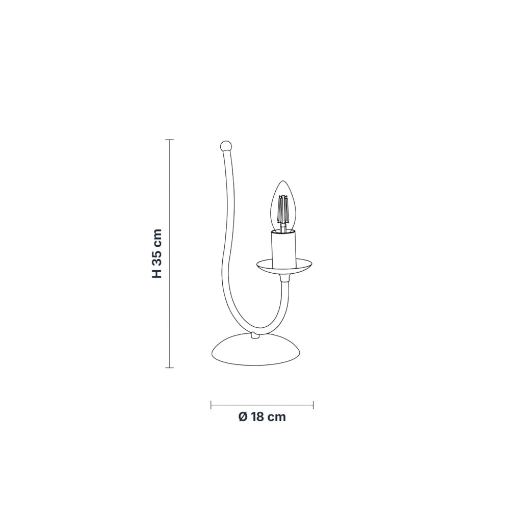 Lampada da Tavolo Botte 1 Luce Bianco LuceArt Classic