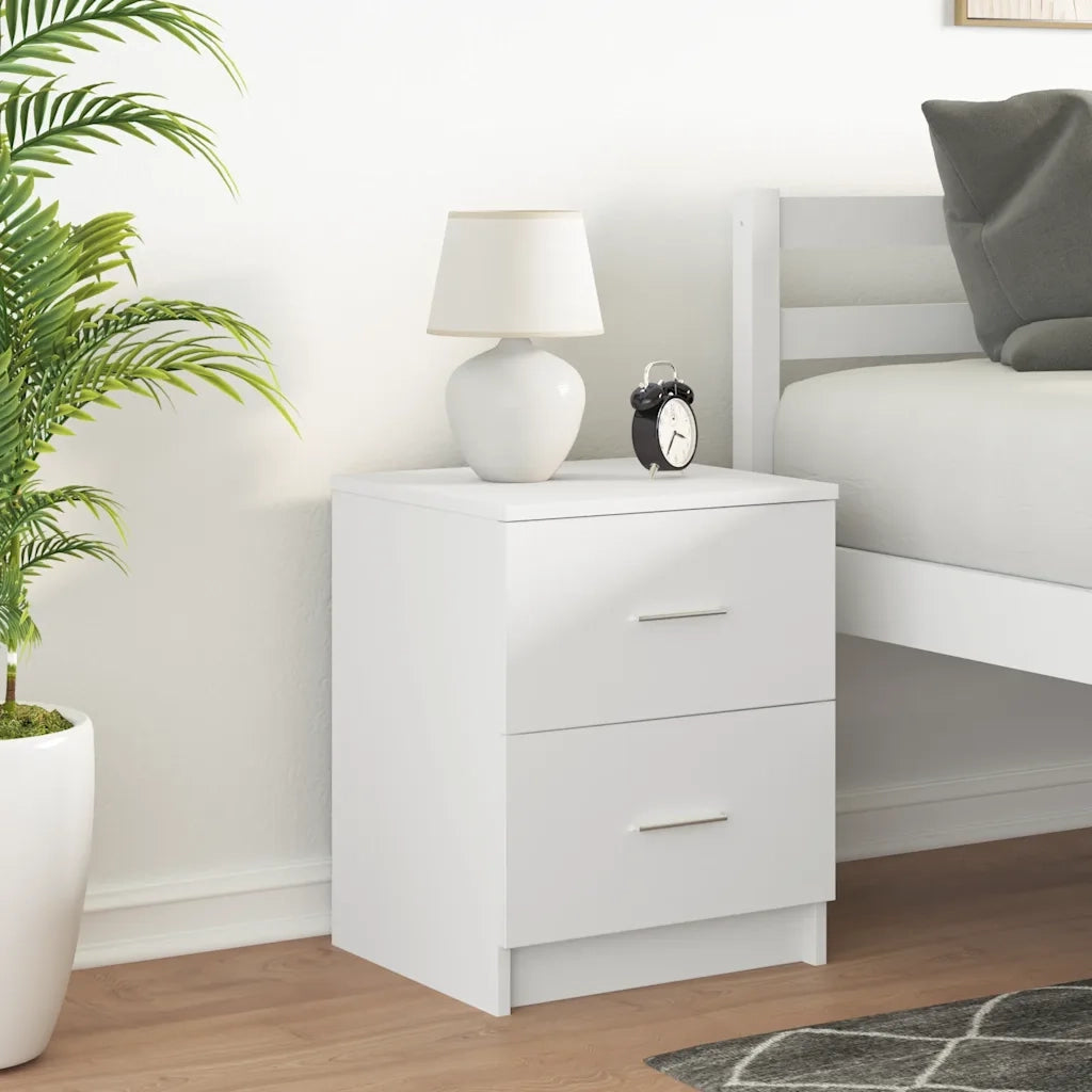 Comodino con 2 Cassetti Bianco 40x36x50 cm 858785