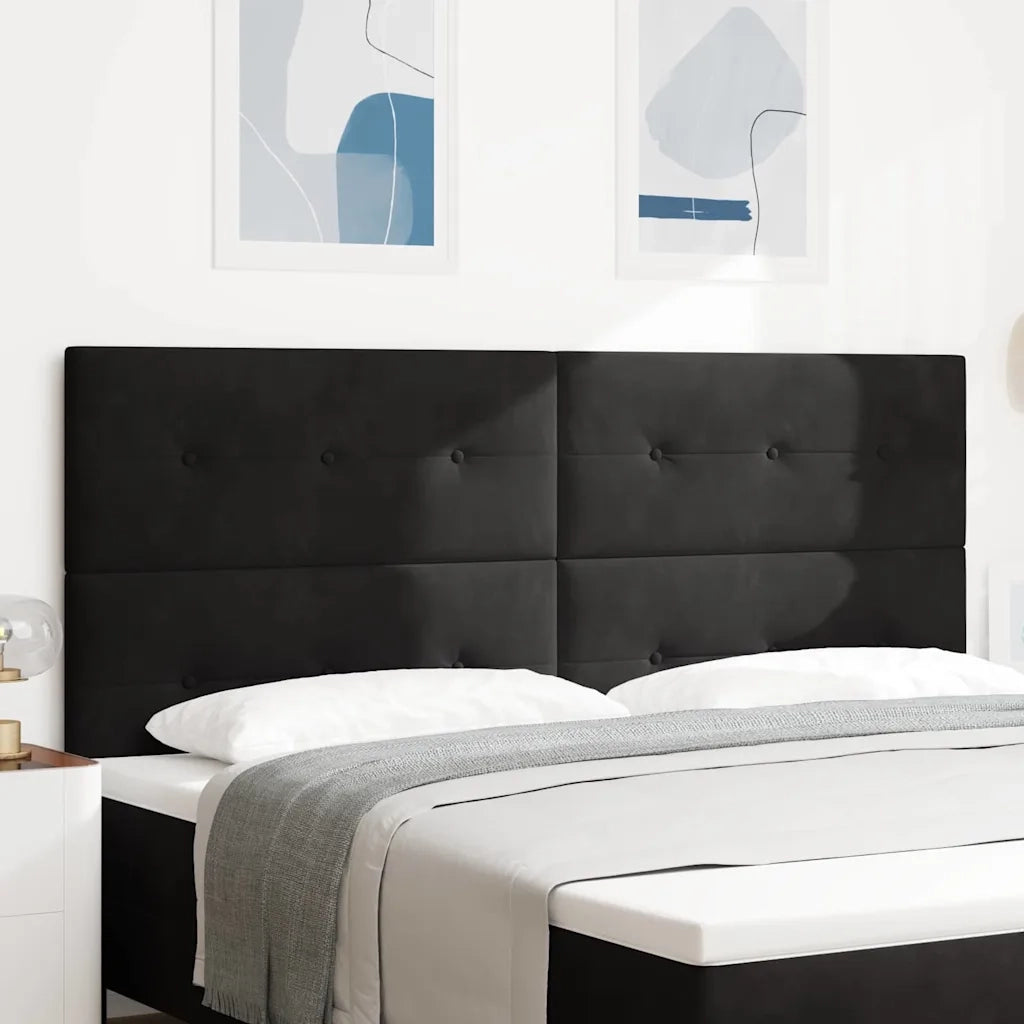 Testiera | Testata LED con strisce LED Nero 200 cm Velluto