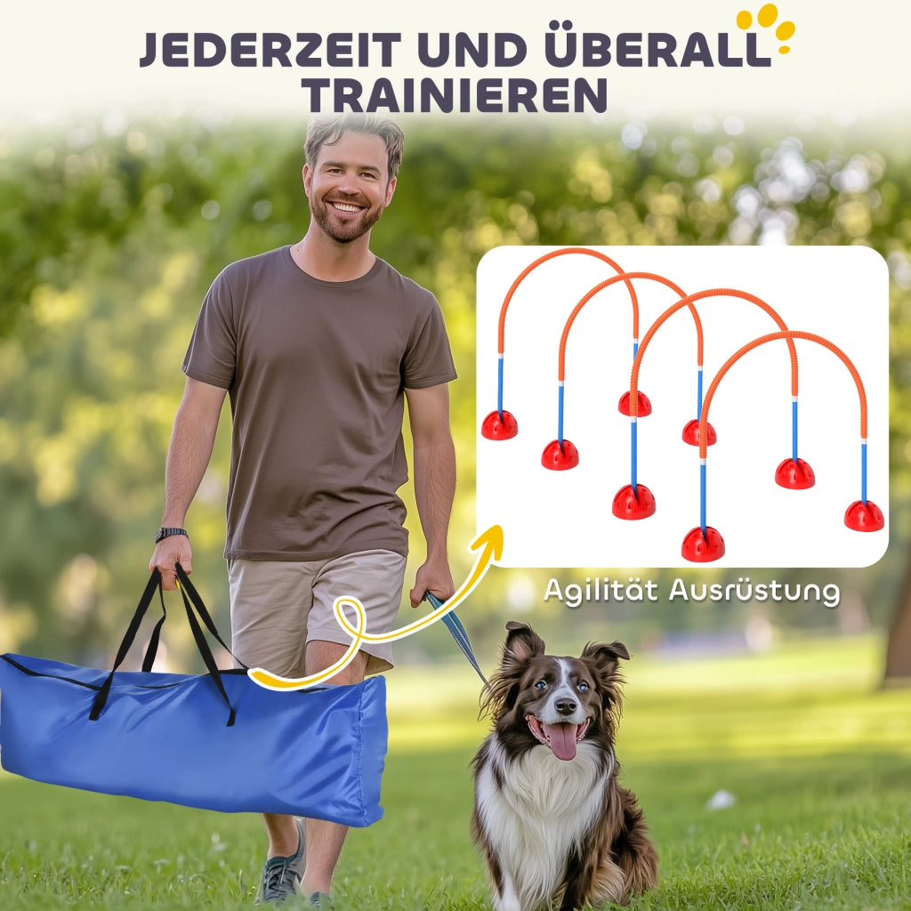 Set Agility per Cani 4 Pezzi con Porte Regolabili ¨C zephmum ¨C Blu