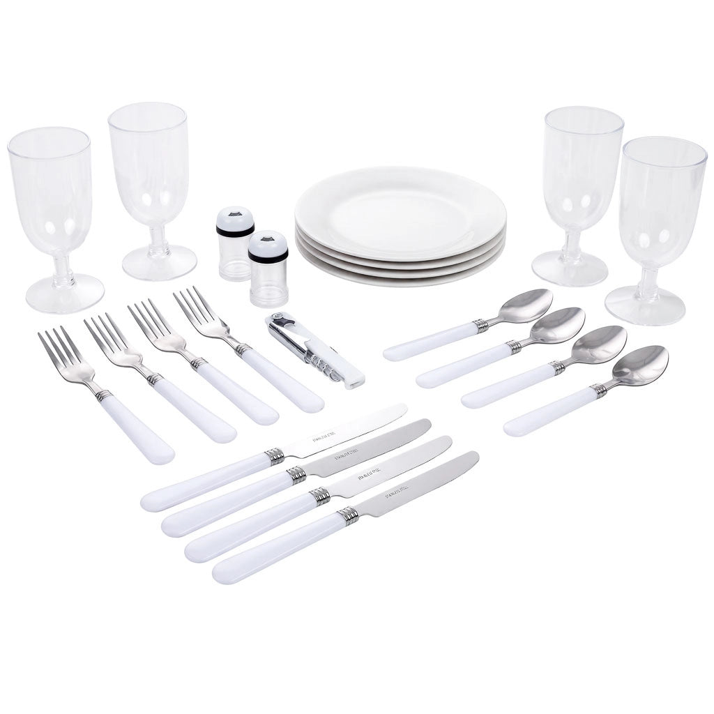 Cestino da picnic per 4 persone, marrone, 40x28x18h cm