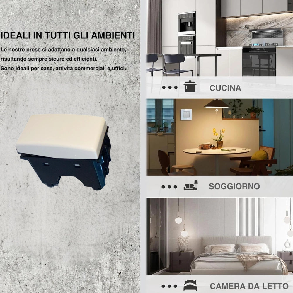 Biesse kit deviatori unipolari con spia 16a compatibili serie matix bticino *** numero pezzi 6, confezione 1