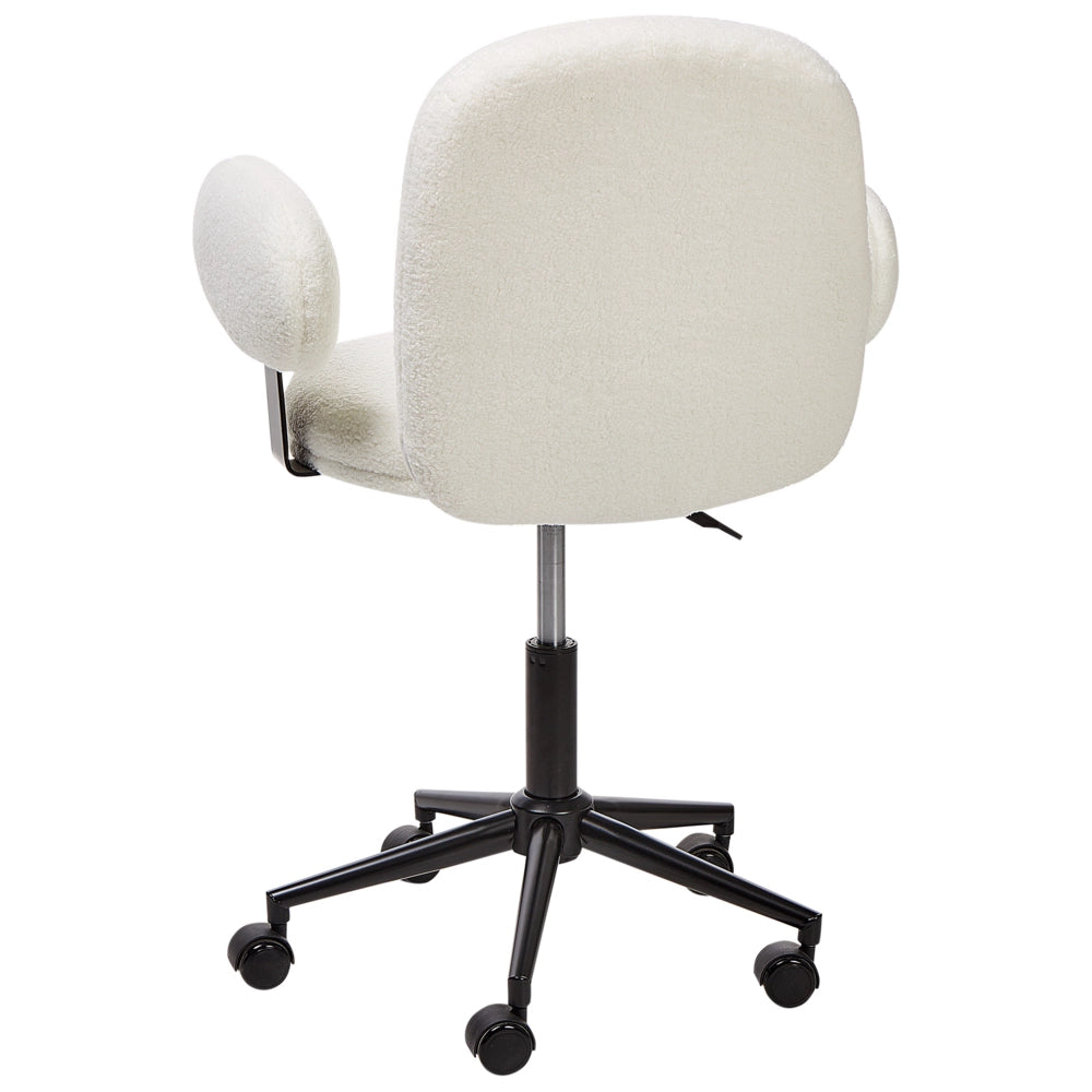Sedia da scrivania Off White Boucle Base regolabile in altezza Moderna Home Office
