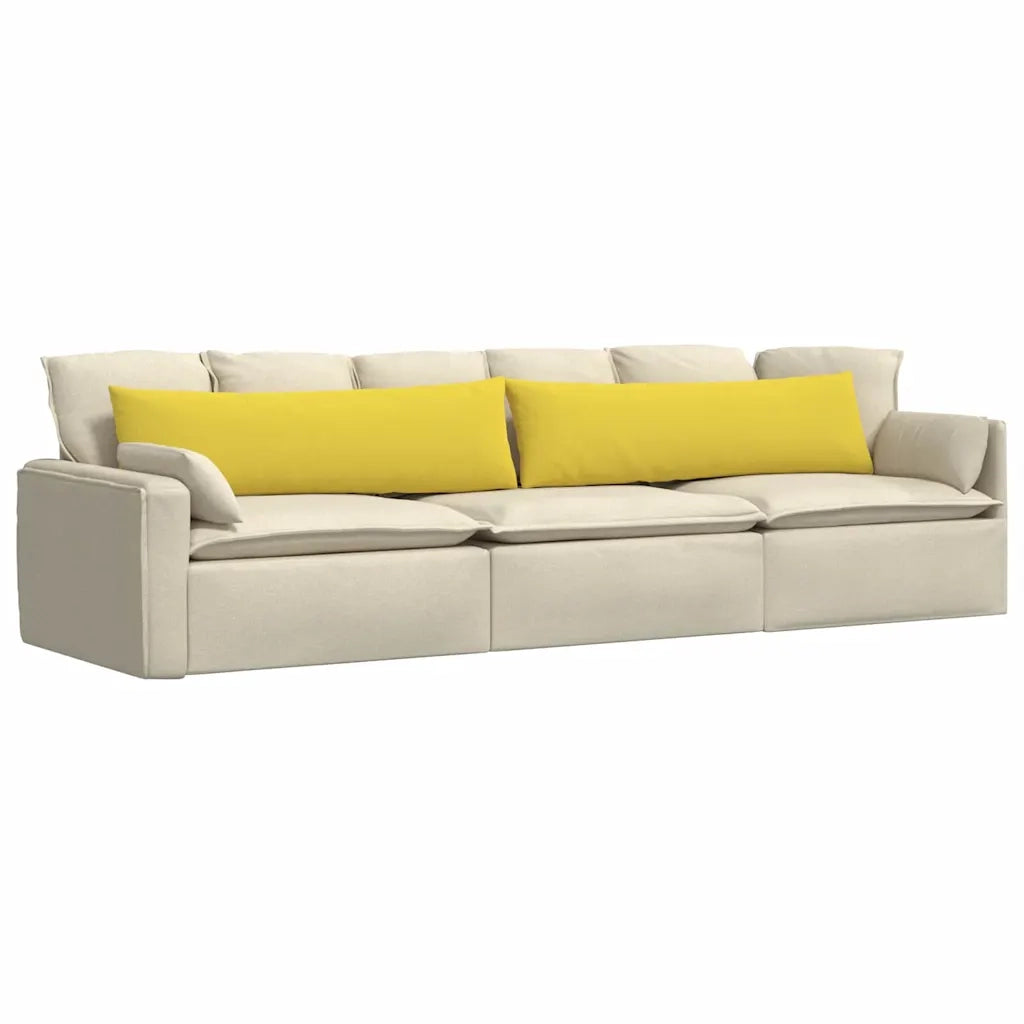 Cuscini da Divano 2 pcs Giallo Chiaro 145 x 40 cm Tessuto 42013834