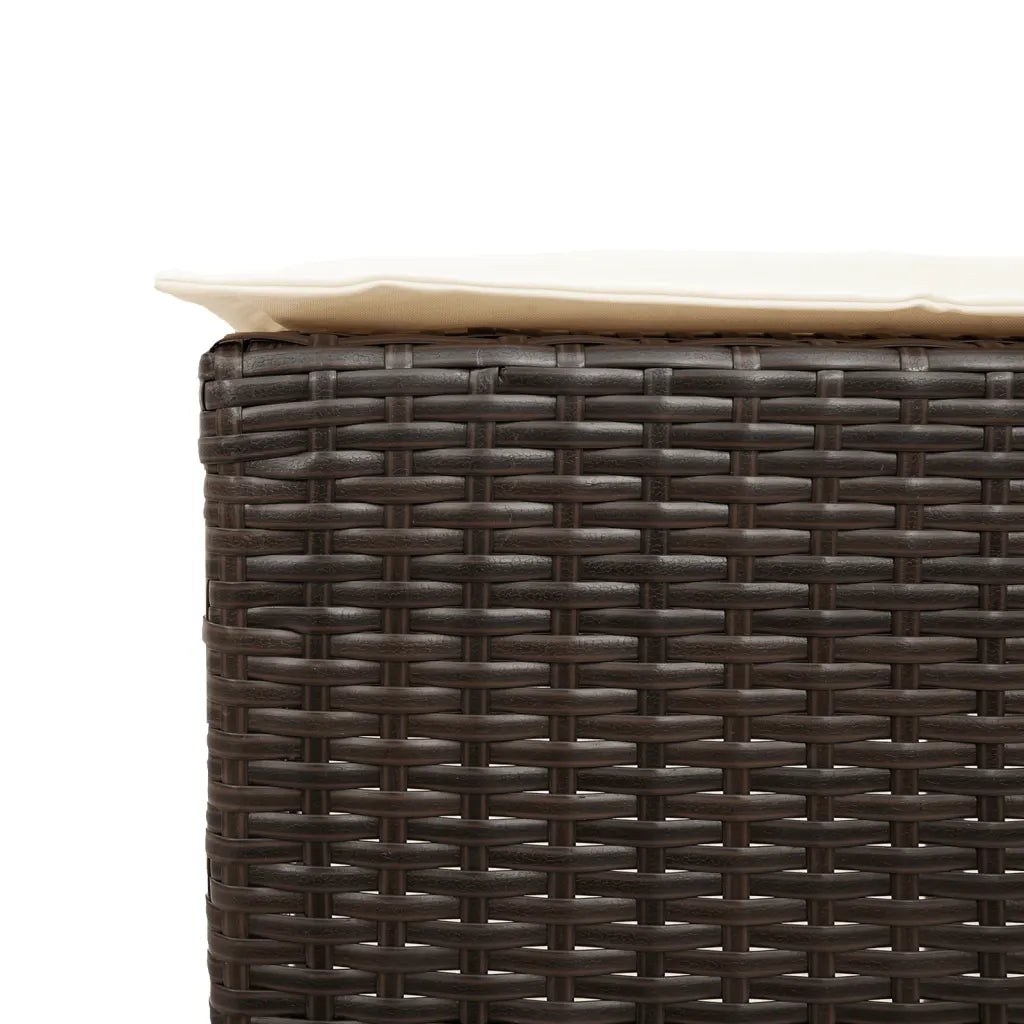 Set Bar da Giardino 7 pz con Cuscini in Polyrattan Marrone 3261453