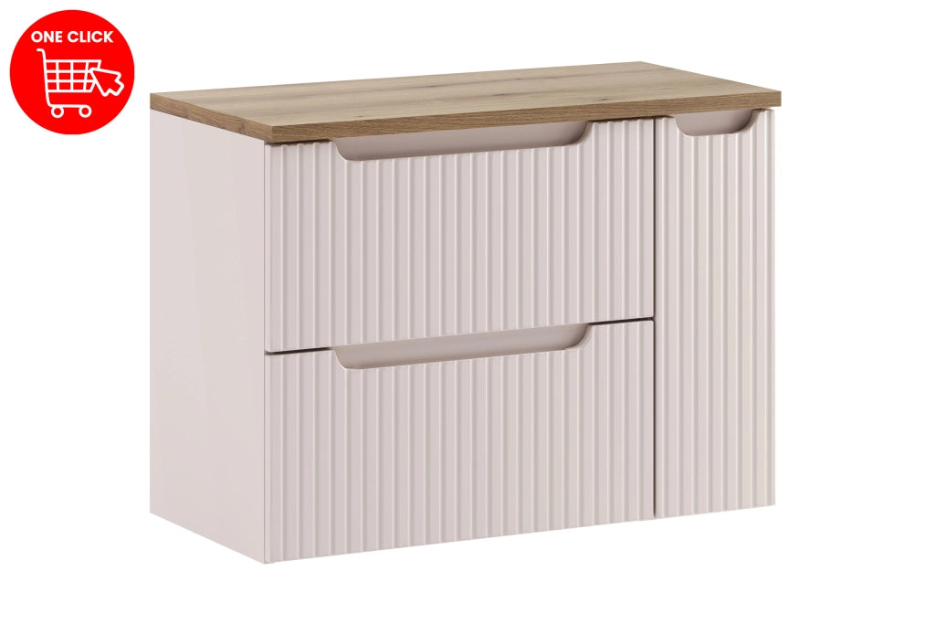 Set mobili bagno 80 cm con piano e mobile cargo Nova Cashmere 80 cm