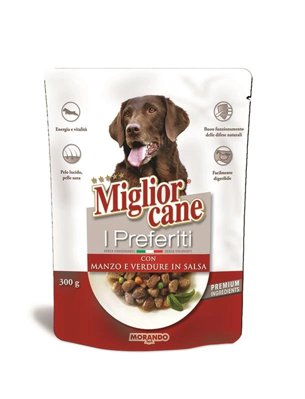 MIGLIOR CANE I PREFERITI BOCCONI CON MANZO IN SALSA 300 GRAMMI