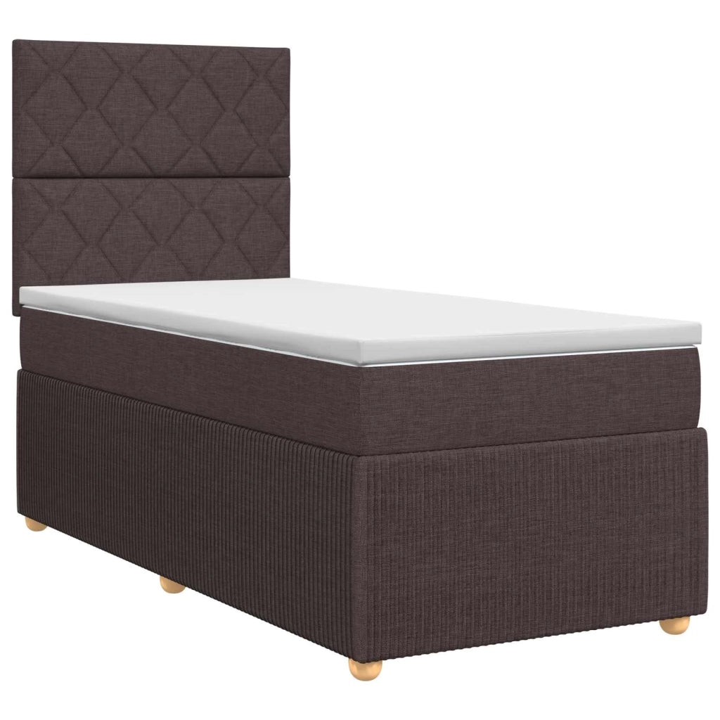 Letto box spring con materasso Marrone Scuro 100 x 200 cm 3454336