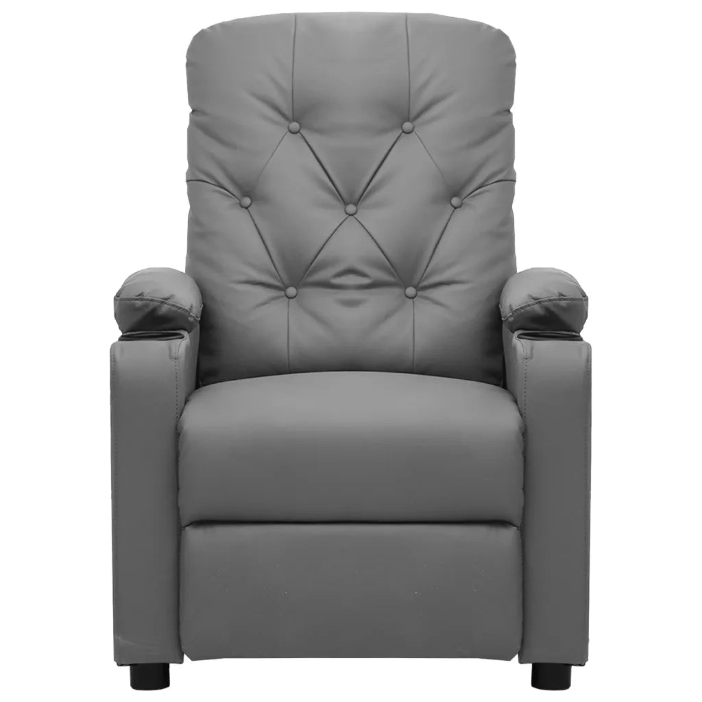 Poltrona | Sedia Relax Reclinabile Grigia in Similpelle