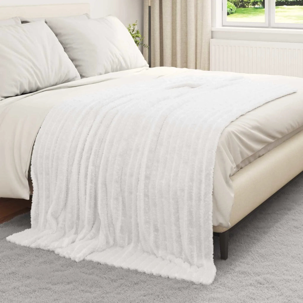 Coperte da Pile 6 pcs Bianco 200 x 150 cm Panno 42016890