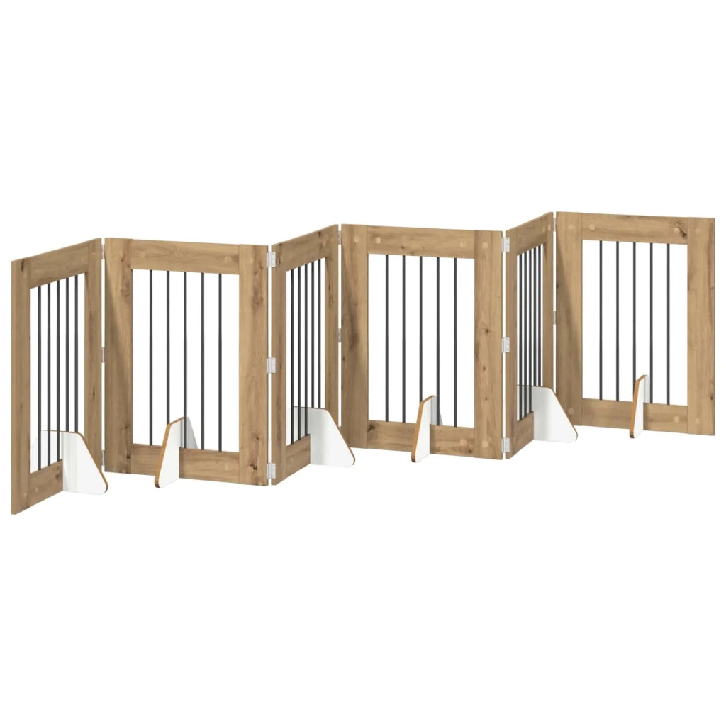 Cancello per cani pieghevole con supporti 6 pz 362 cm 892108