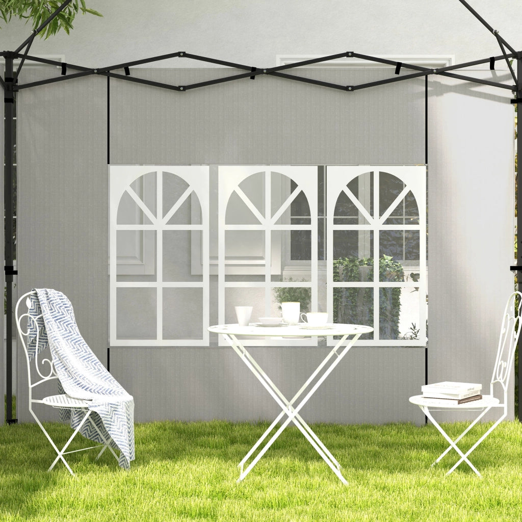 Set 2 Pareti Laterali per Gazebo con Finestre ¨C Xylo ¨C PE Bianco 293x193 cm