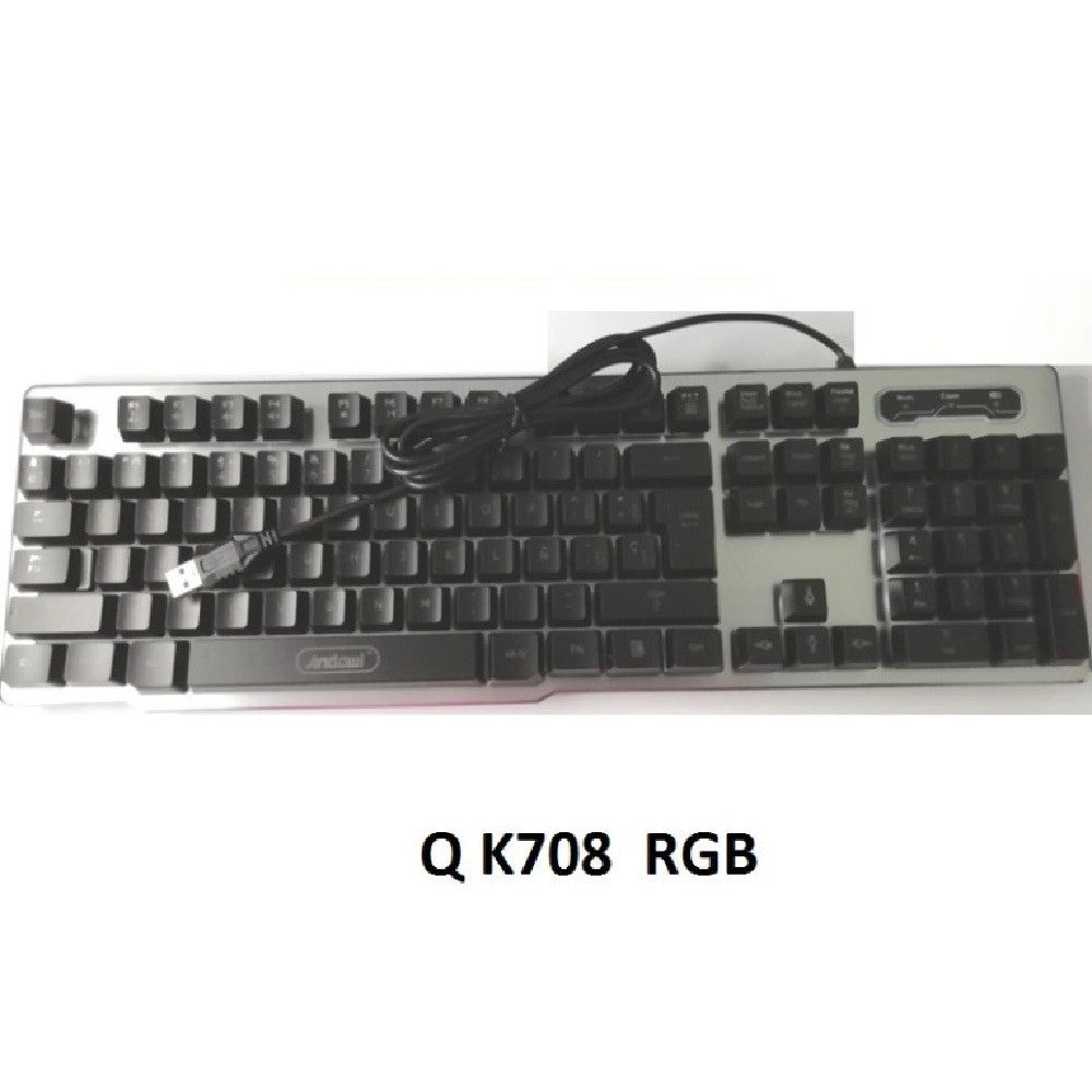 Trade Shop - Tastiera Gaming Da Gioco Cablata Retroilluminata Arcobaleno Rgb Luce Led Qk708 -