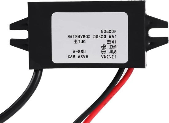 Adattatore 12V/24V a USB 5V 3A Converter Regolatore Cavo