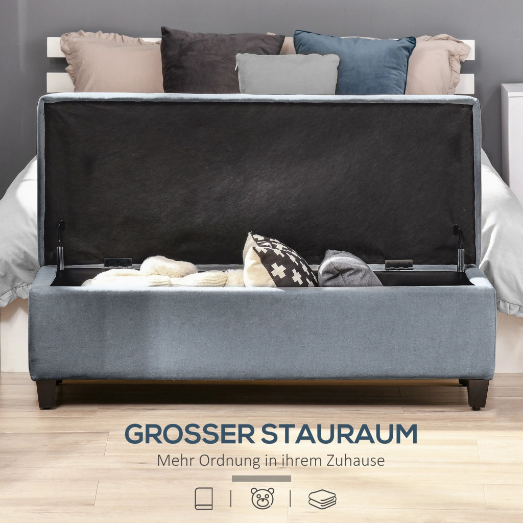 Panca con contenitore ¨C Xylo ¨C tessuto grigio 125x49x41 cm