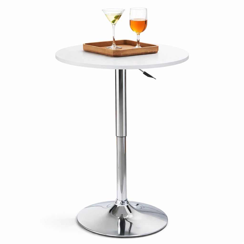 Tavolo Bar Girevole 60 cm Altezza Regolabile 70-91 cm Moderno Cucina Bianco