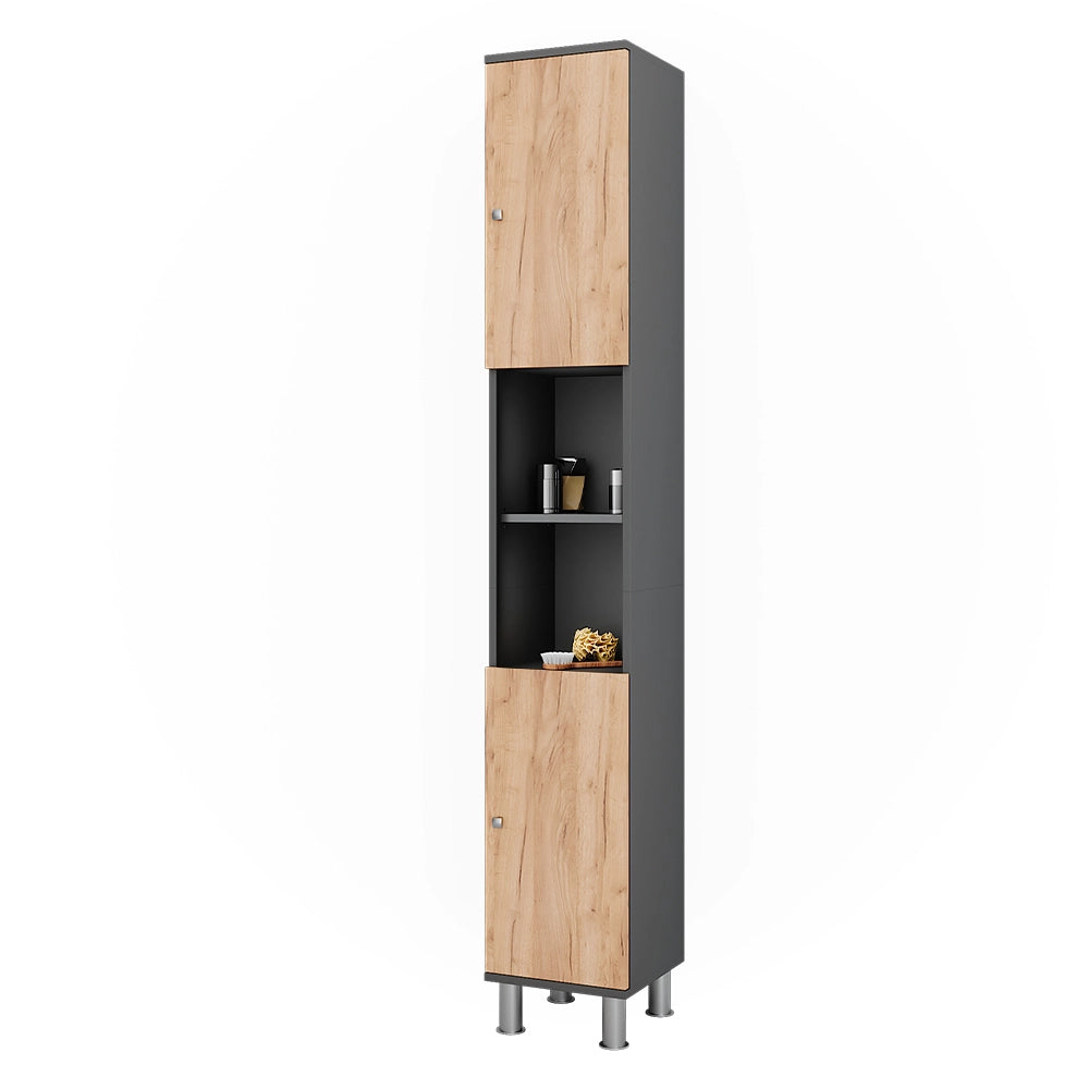 Vicco Mobiletto da bagno Antracite/quercia dorata 30 x 190 cm