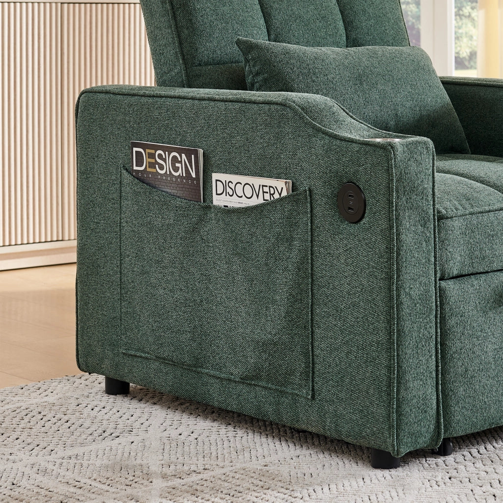 Divano Letto 3 in 1 con USB ¨C Xylo ¨C Verde, Trasformabile