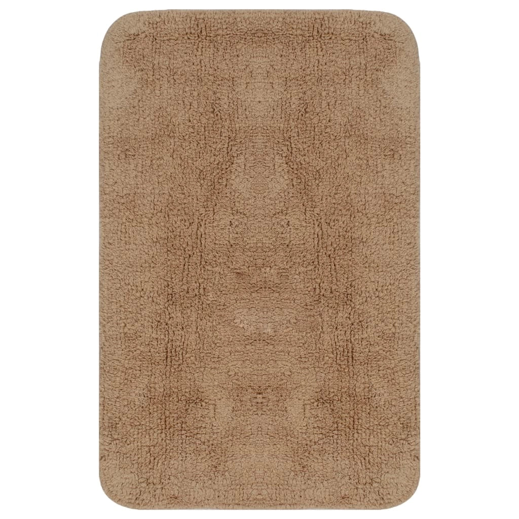 Set di 3 tappeti da bagno in tessuto beige 02_0005788