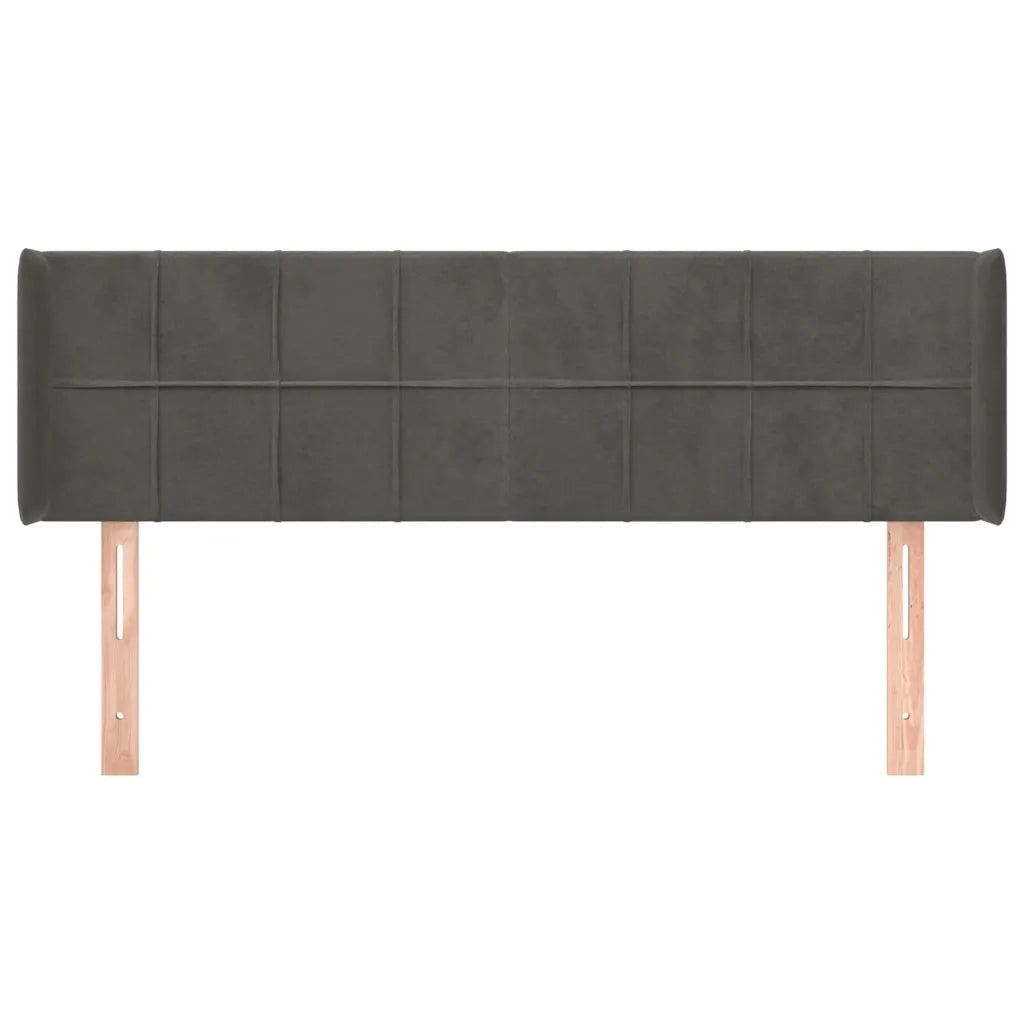 Testiera | Testata ad Orecchio Grigio Scuro 147x16x78/88 cm in Velluto