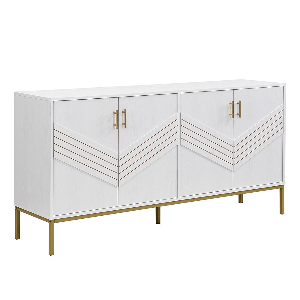 Buffet - Xylo - 4porte MDF bianco/oro regolabile