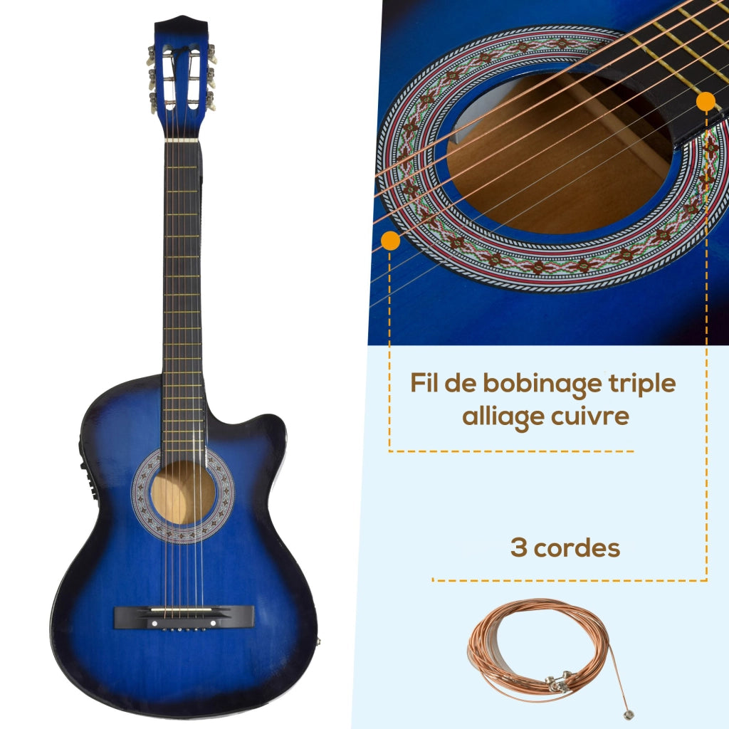 Kit chitarra elettrica ¨C Minimal ¨C 96,5x35,8x8,5cm, blu e nero