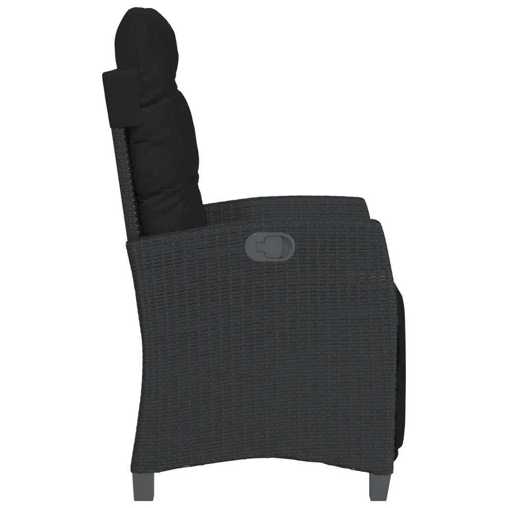 Set da Bistrò 3 pz con Cuscini Nero in Polyrattan 365249