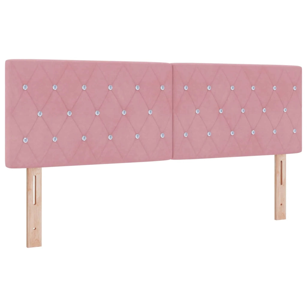 Letto box spring con materasso Rosa 160 x 200 cm Velluto 3453172