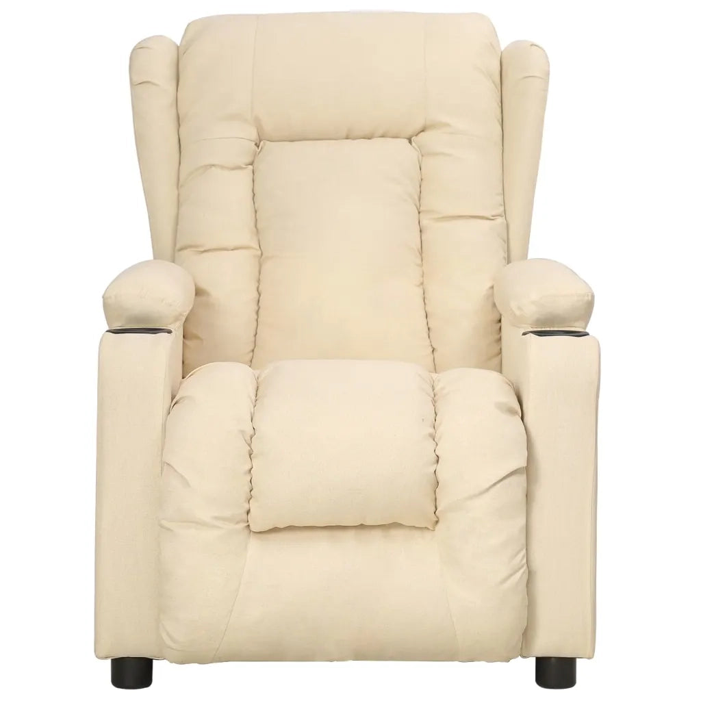 Poltrona | Sedia Relax Reclinabile in Tessuto Crema