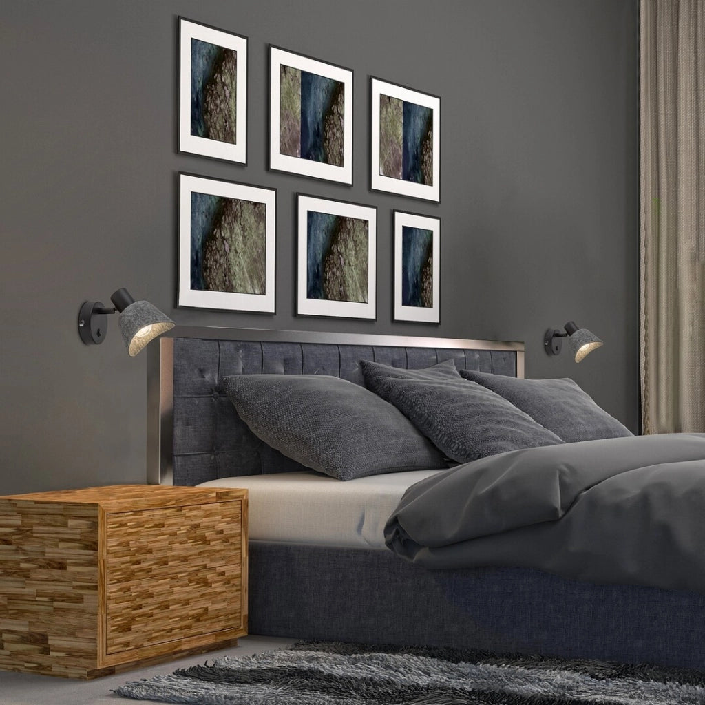 Applique Rabalux Farelia feltro grigio nero orientabile E14