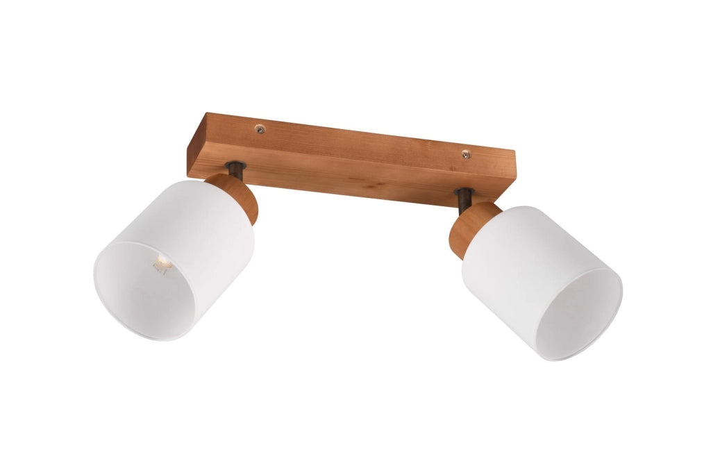 Faretto a parete ASSAM legno chiaro bianco 2xE14 RL
