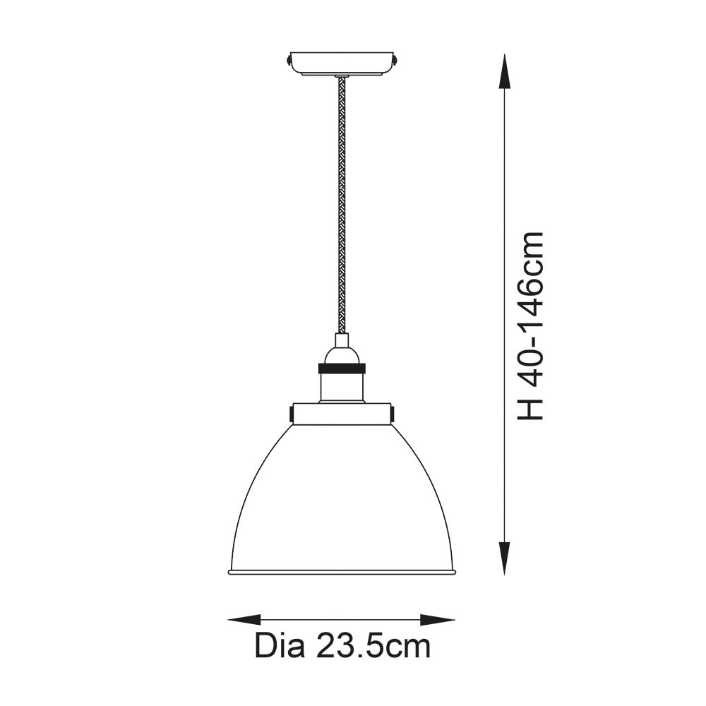 Lampada a sospensione industriale nera Ø24 E27 Franklin