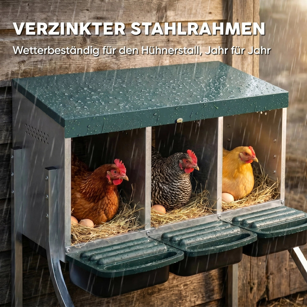 Nido per Galline con 3 Scomparti ¨C Minimal ¨C Grigio 84x55x61 cm
