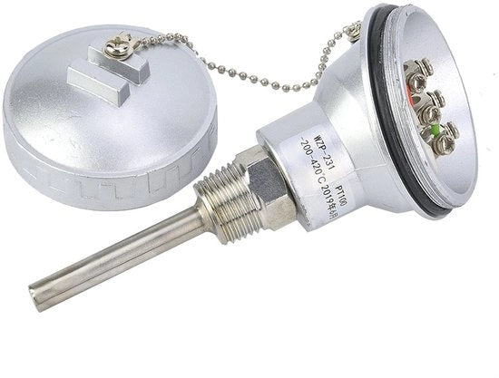 Sensore di Temperatura con Fusto di 1/2'' - Tipo a Filo - Acciaio Inox - Installazione Facile - Elevate Prestazioni - Duraturo - Resistente all'Ossidazione/Corrosione - Termistore