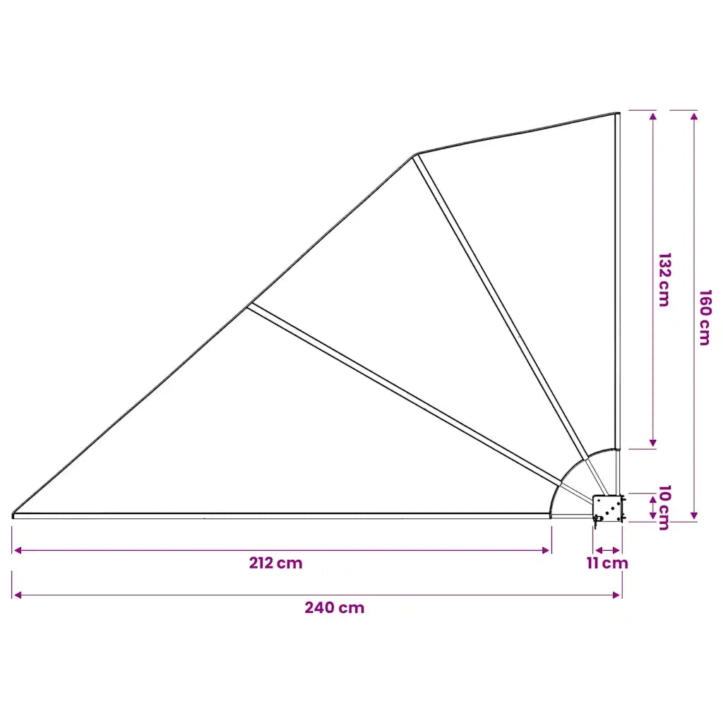 Tenda Laterale per Balcone Pieghevole Crema 160x240 cm 41577