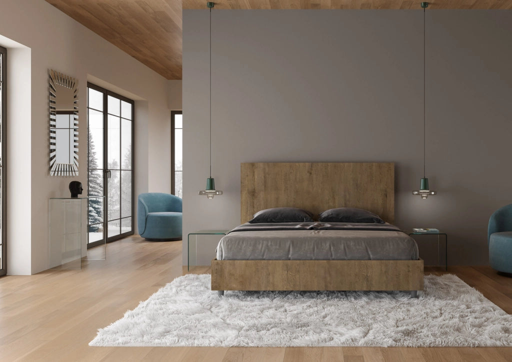 BS COM Letto matrimoniale con rete 160x200 noce