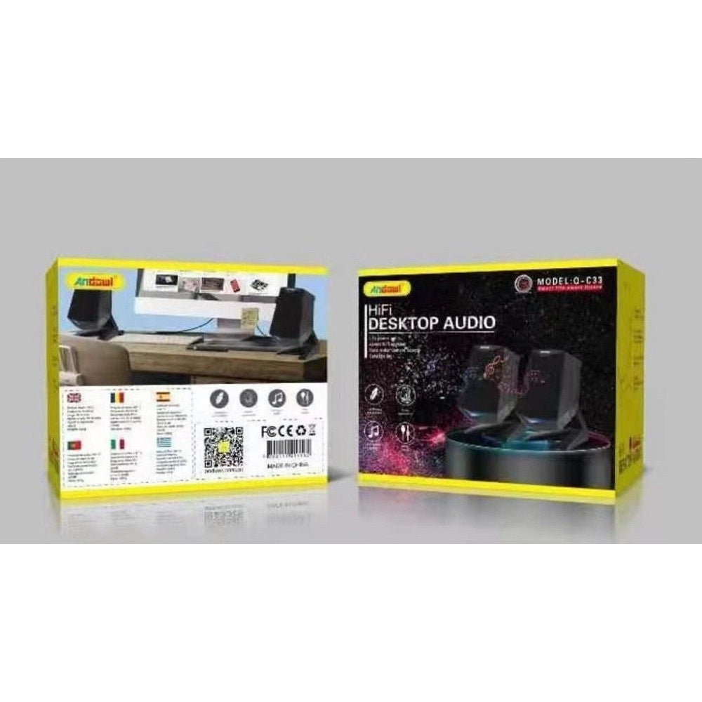 Trade Shop - Altoparlanti 2.0 Per Computer Notebook 3w X 2 Con Illuminazione A Led Usb Q-c33 -
