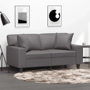 Divano a 2 Posti con Cuscini Grigio 120 cm in Similpelle 3200863