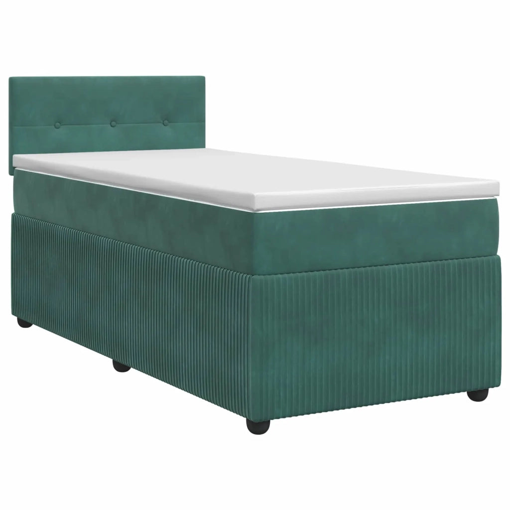 Letto box spring con materasso Verde Scuro 90 x 200 cm Velluto 3451604